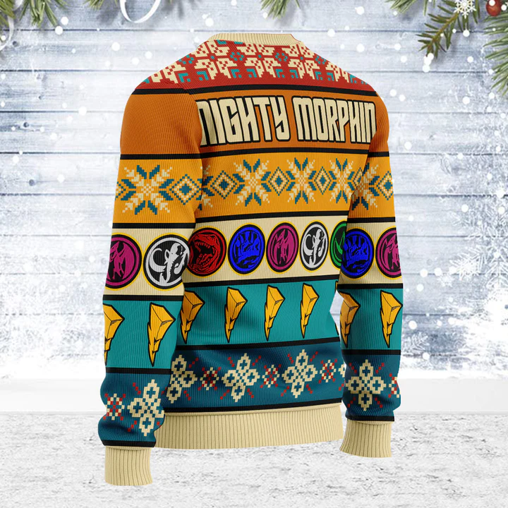 Merry Christmas HoHo Power Rangers MM Unisex Wool Sweater - Stormmerch Exclusive 3