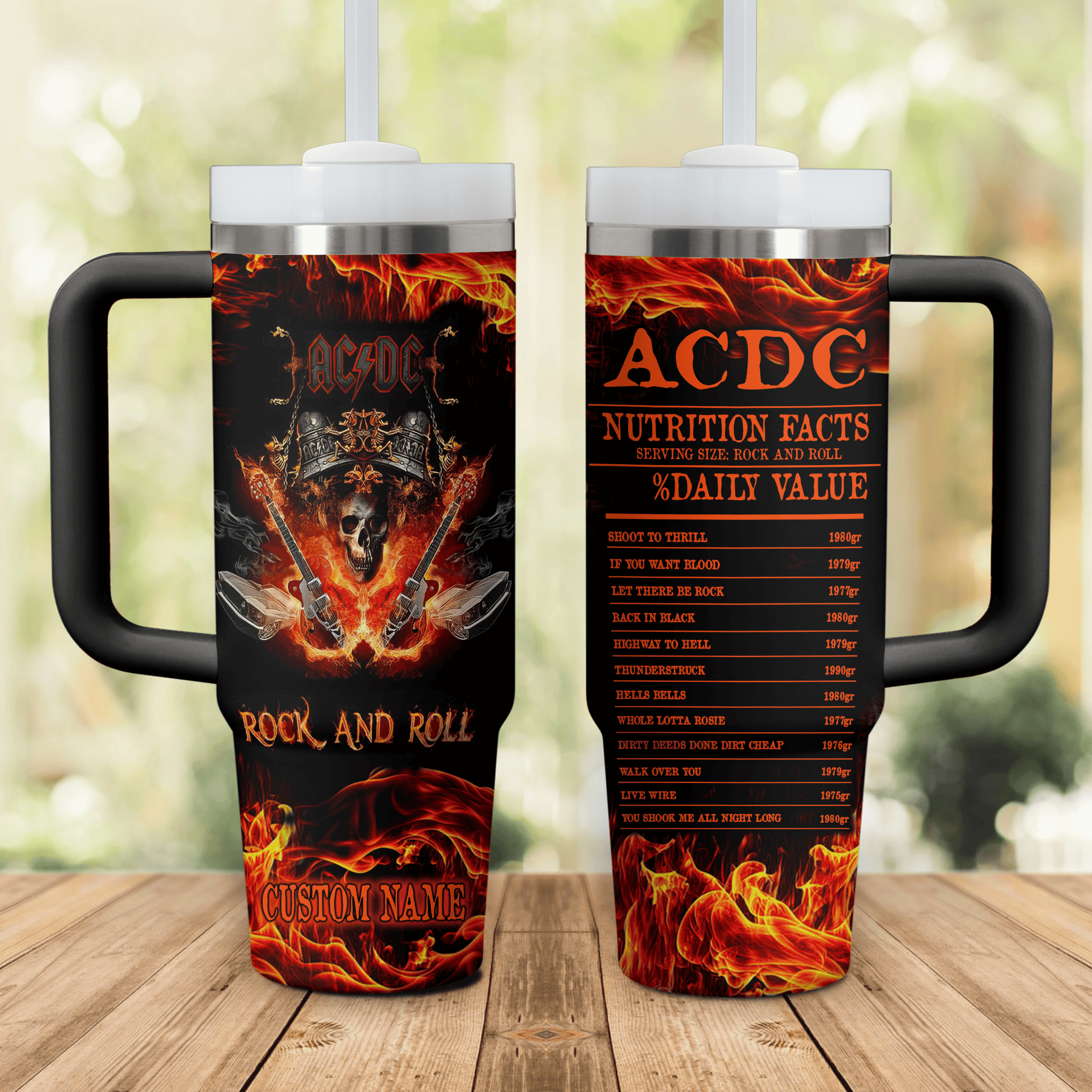AC/DC Music Custom Stanley Cup 40 oz 30 oz Tumbler With Handle