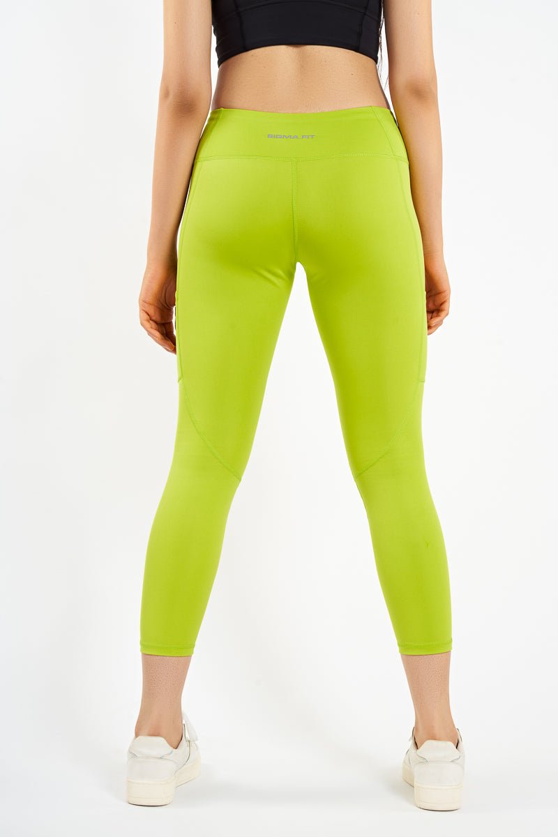 Acid Lime Crucial Basic Gym Sport Workout Leggings