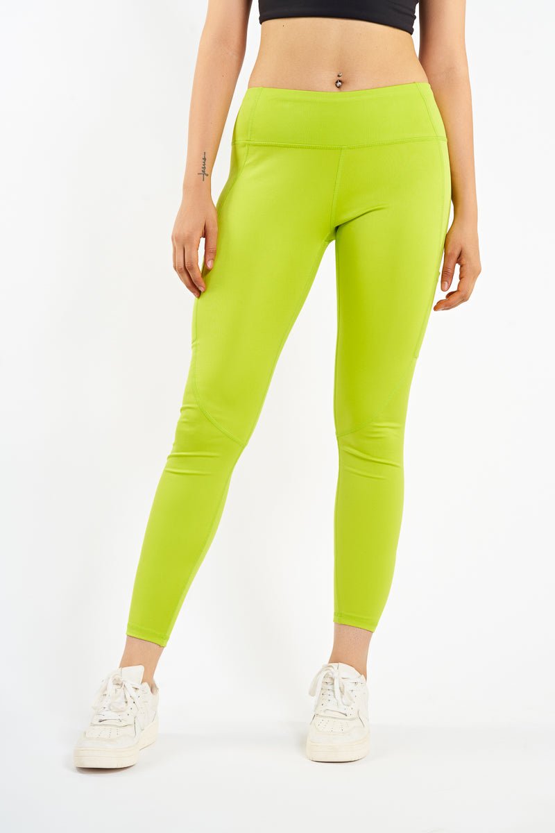 Acid Lime Crucial Basic Gym Sport Workout Leggings