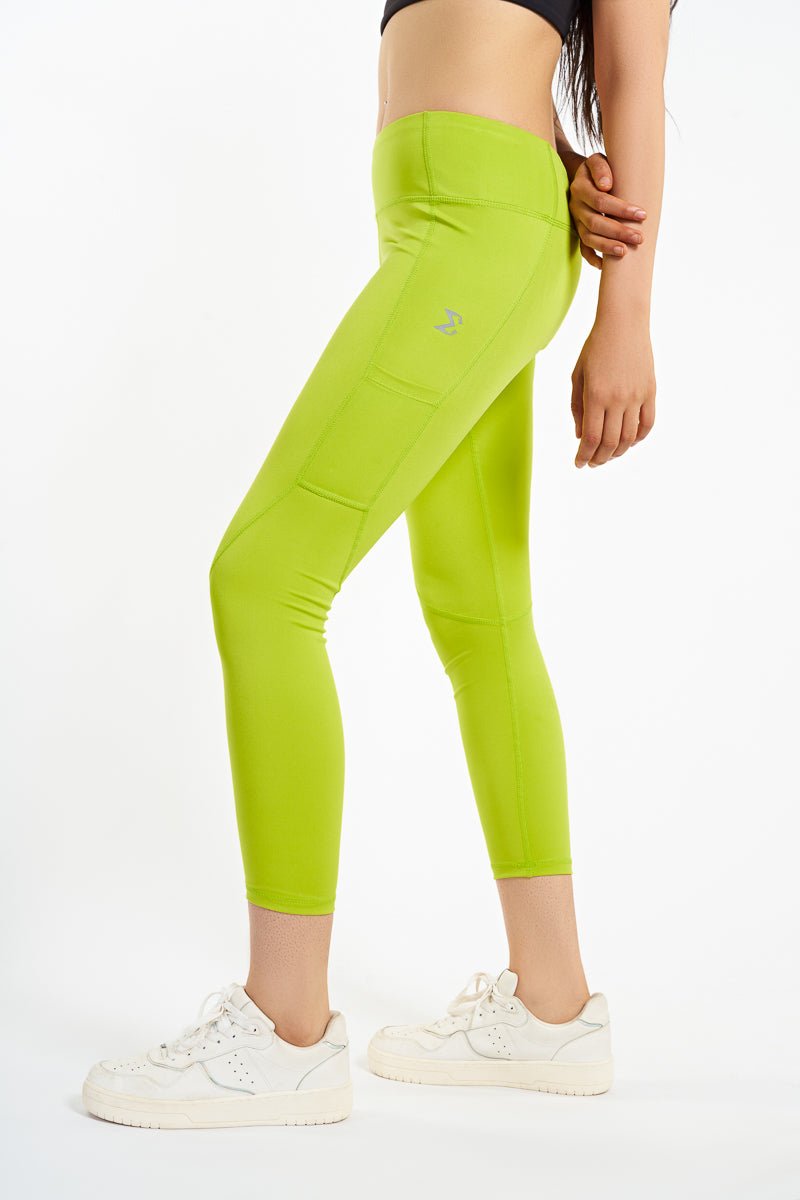 Acid Lime Crucial Basic Gym Sport Workout Leggings