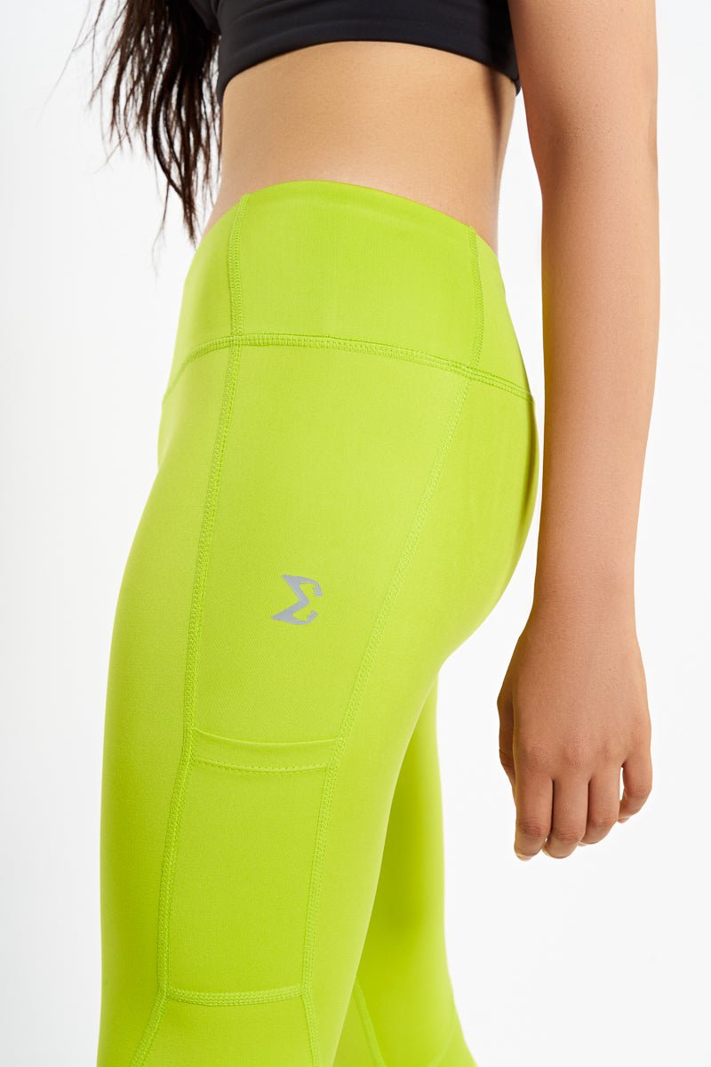 Acid Lime Crucial Basic Gym Sport Workout Leggings