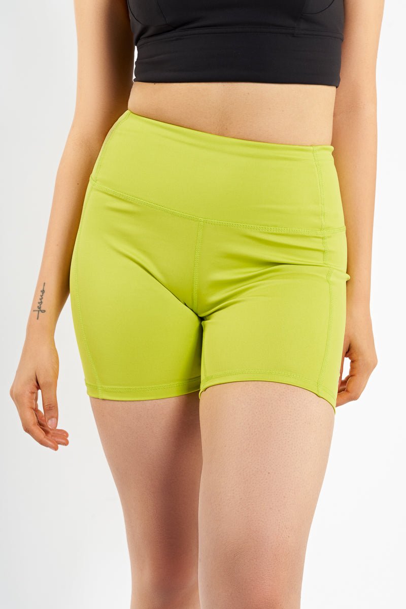 Acid Lime Gym Sport Workout Basic Shorts
