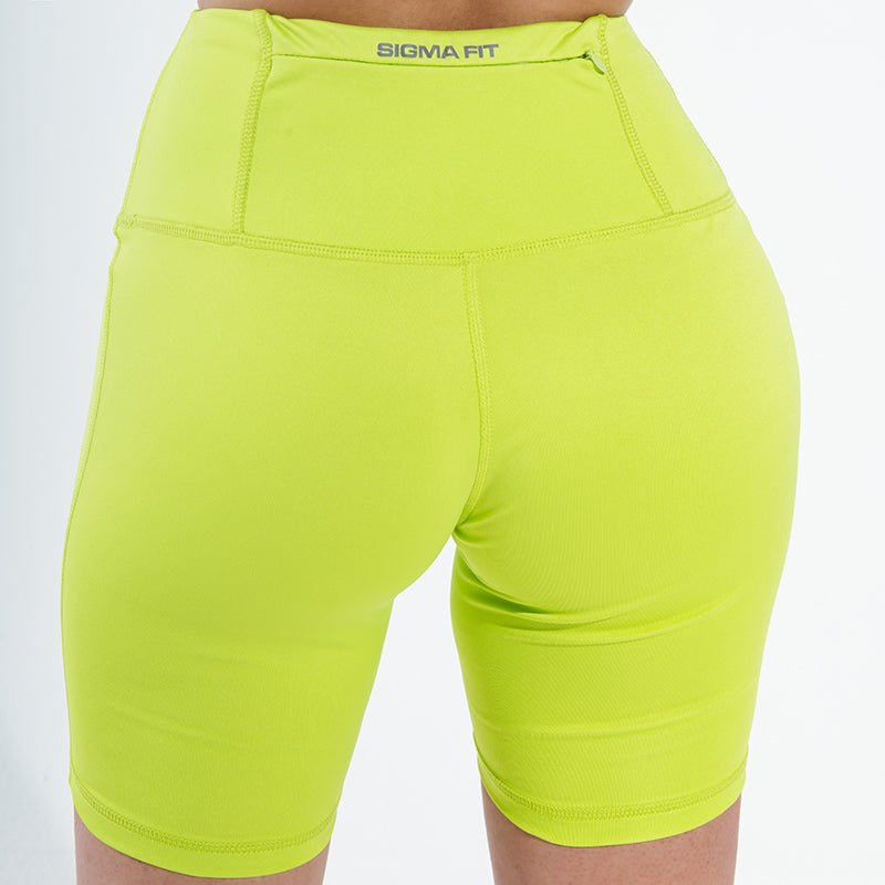 Acid Lime Sport Biker Shorts