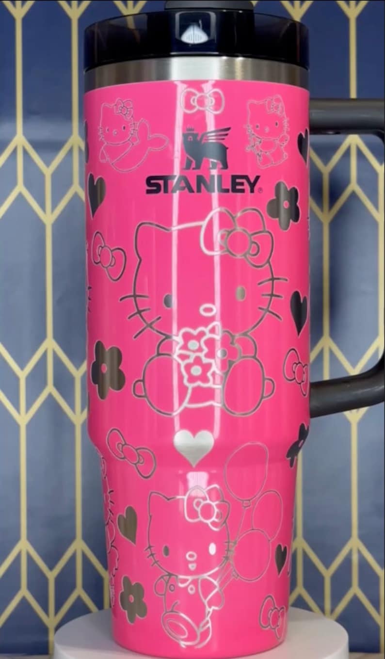 Adorable Hello Kitty Cartoon Custom Stanley Cup 40 oz 30 oz Tumbler With Handle