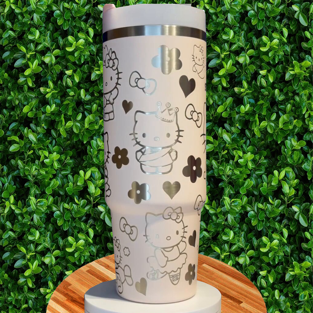 Adorable Hello Kitty Cartoon Custom Stanley Cup 40 oz 30 oz Tumbler With Handle