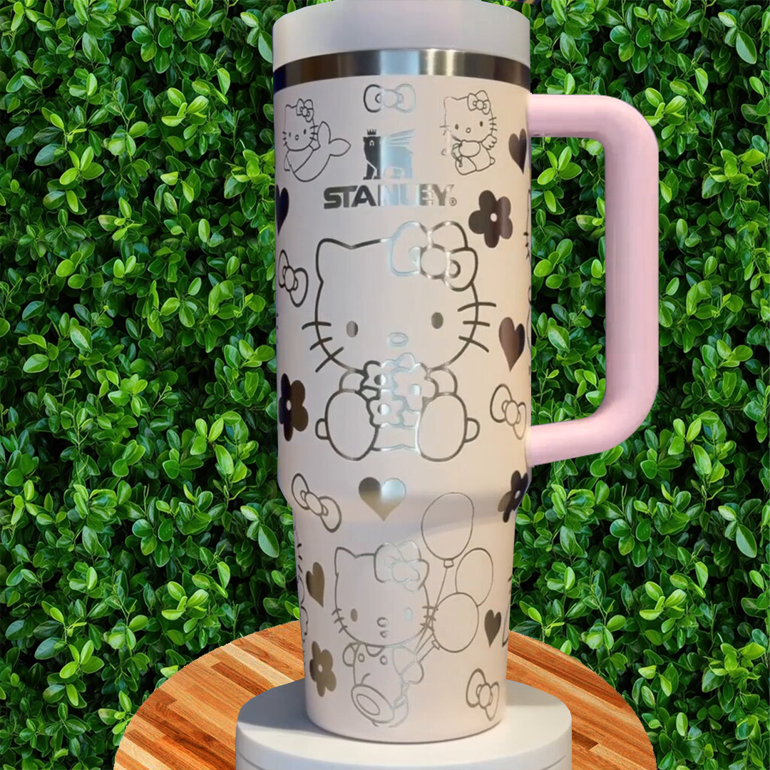 Adorable Hello Kitty Cartoon Custom Stanley Cup 40 oz 30 oz Tumbler With Handle