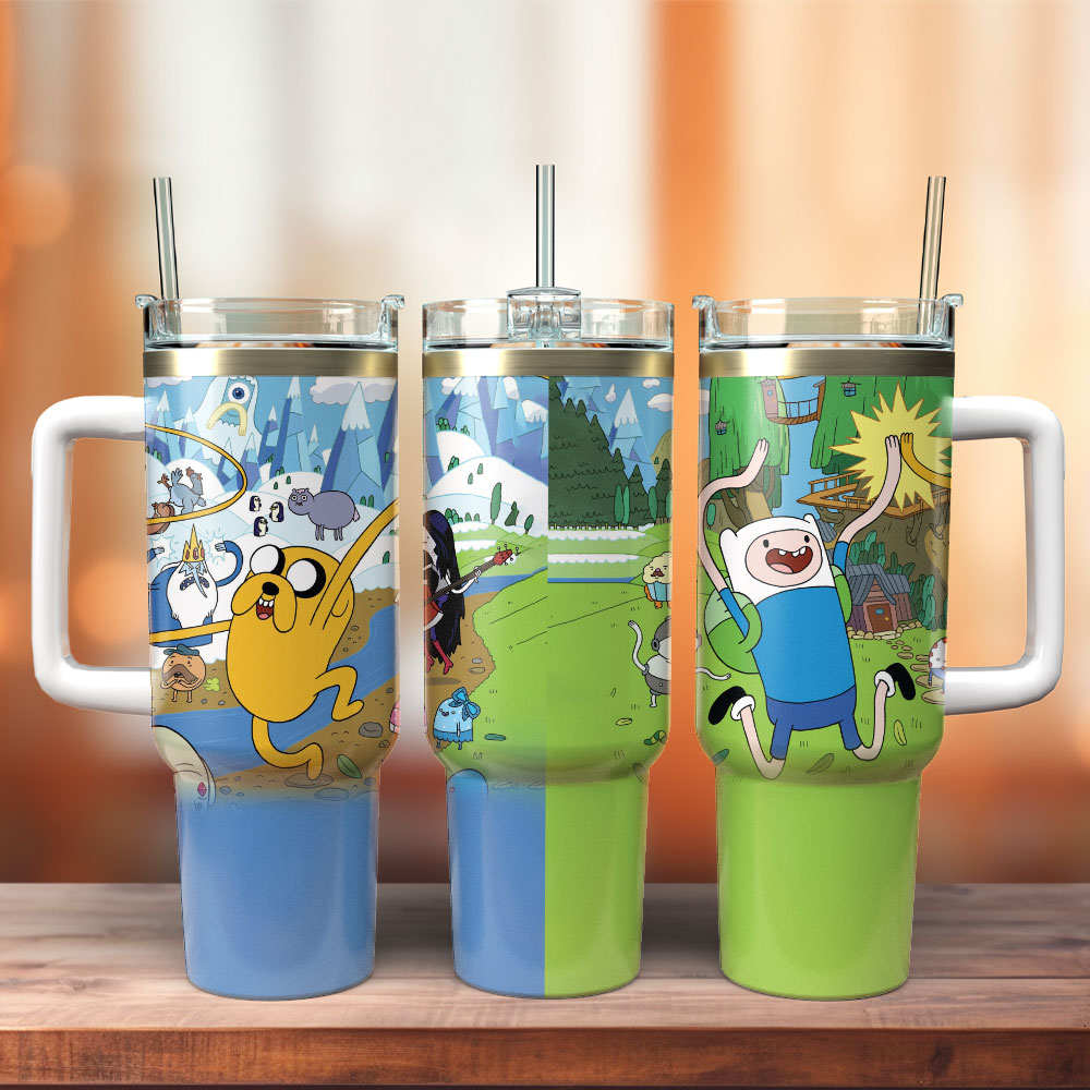 Adventure Time TV Series Custom Stanley Cup 40 oz 30 oz Tumbler With Handle