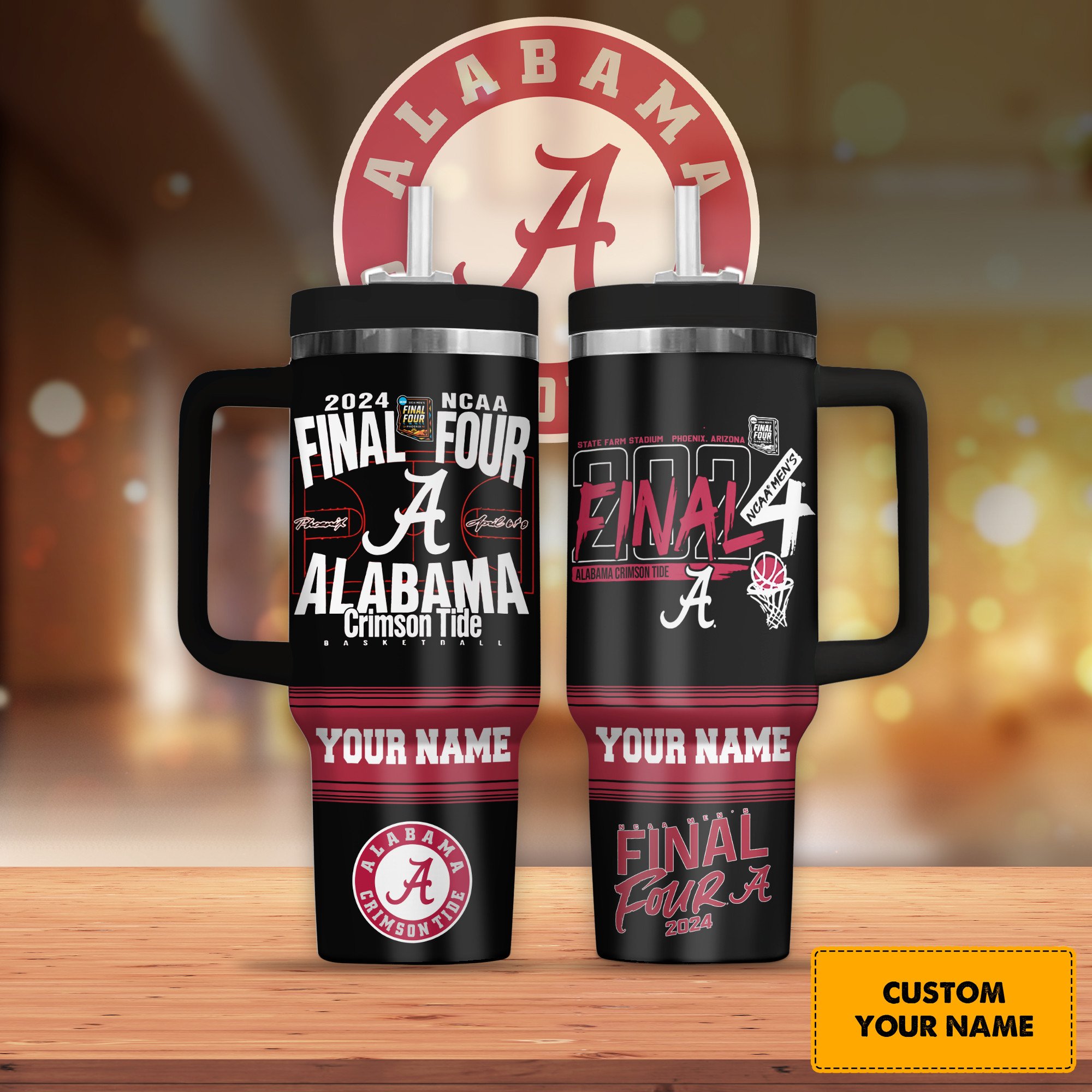 Alabama Crimson Tide football NCAA Custom Stanley Cup 40 oz 30 oz Tumbler With Handle
