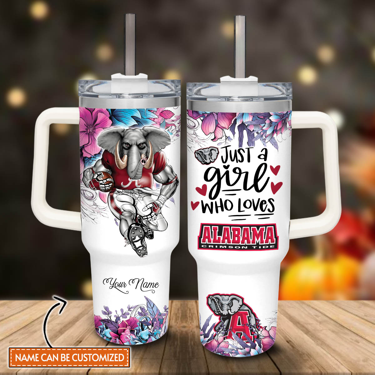 Alabama Crimson Tide NCAA Custom Stanley Cup 40 oz 30 oz Tumbler With Handle