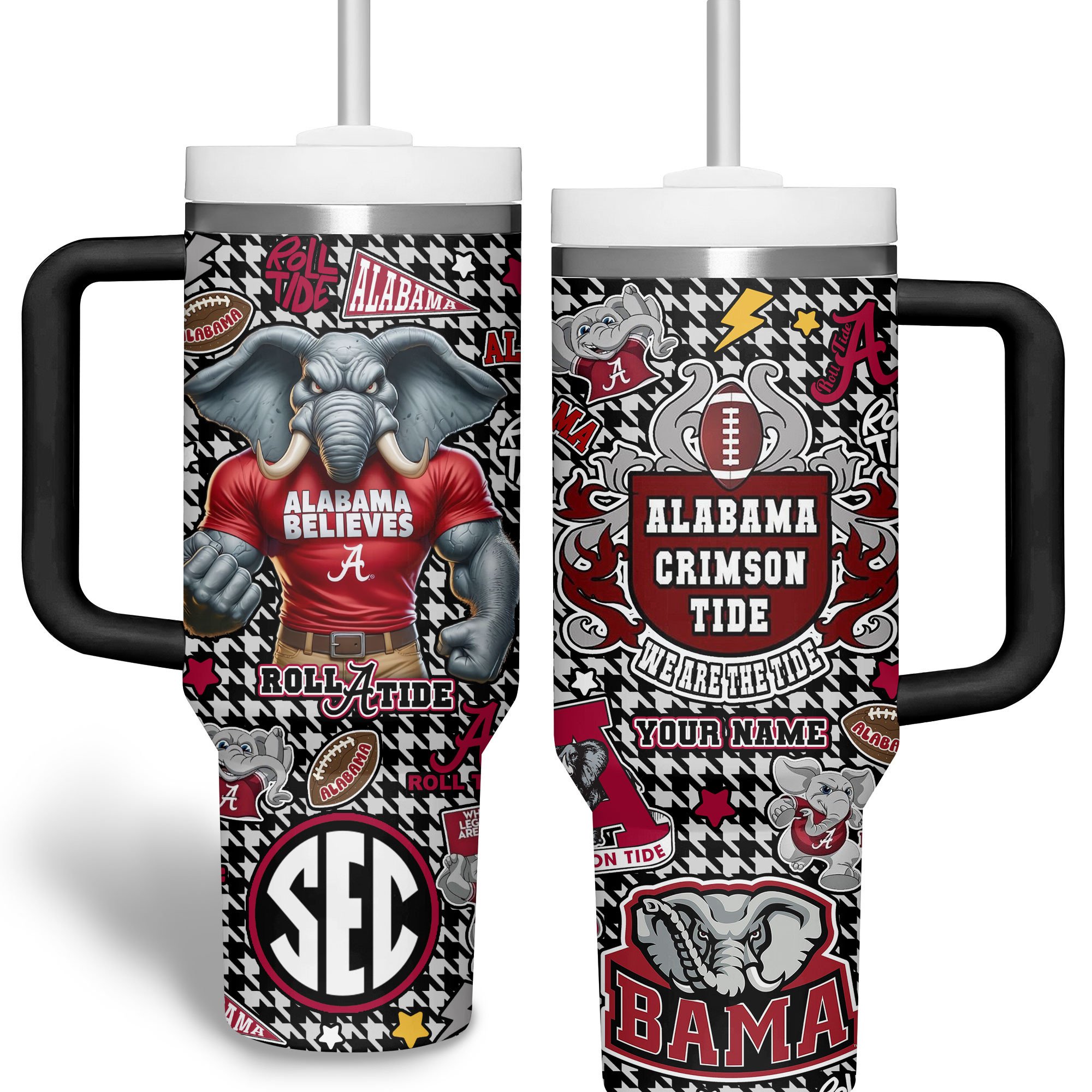 Alabama Crimson Tide NCAA Custom Stanley Cup 40 oz 30 oz Tumbler With Handle
