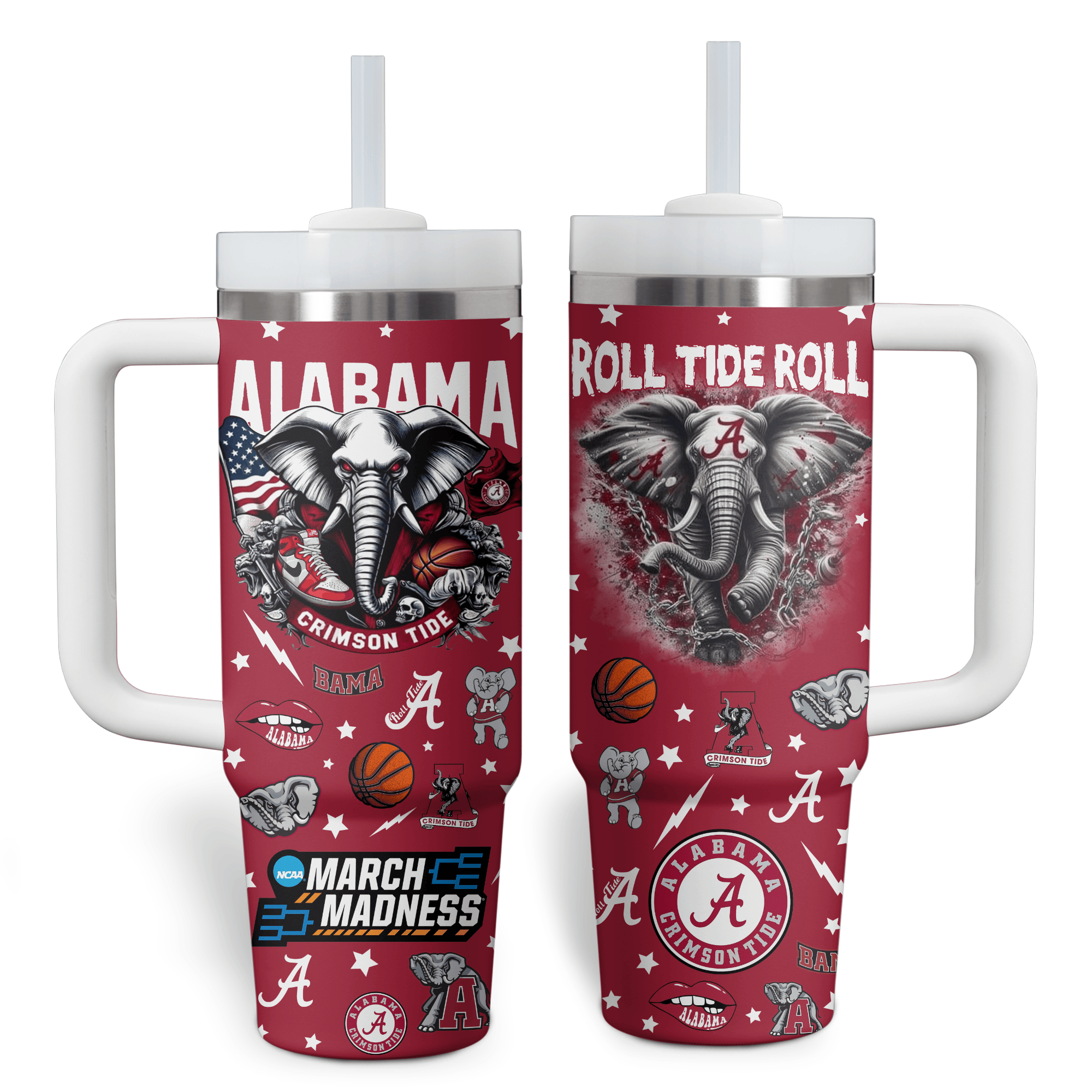 Alabama Crimson Tide NCAA Custom Stanley Cup 40 oz 30 oz Tumbler With Handle