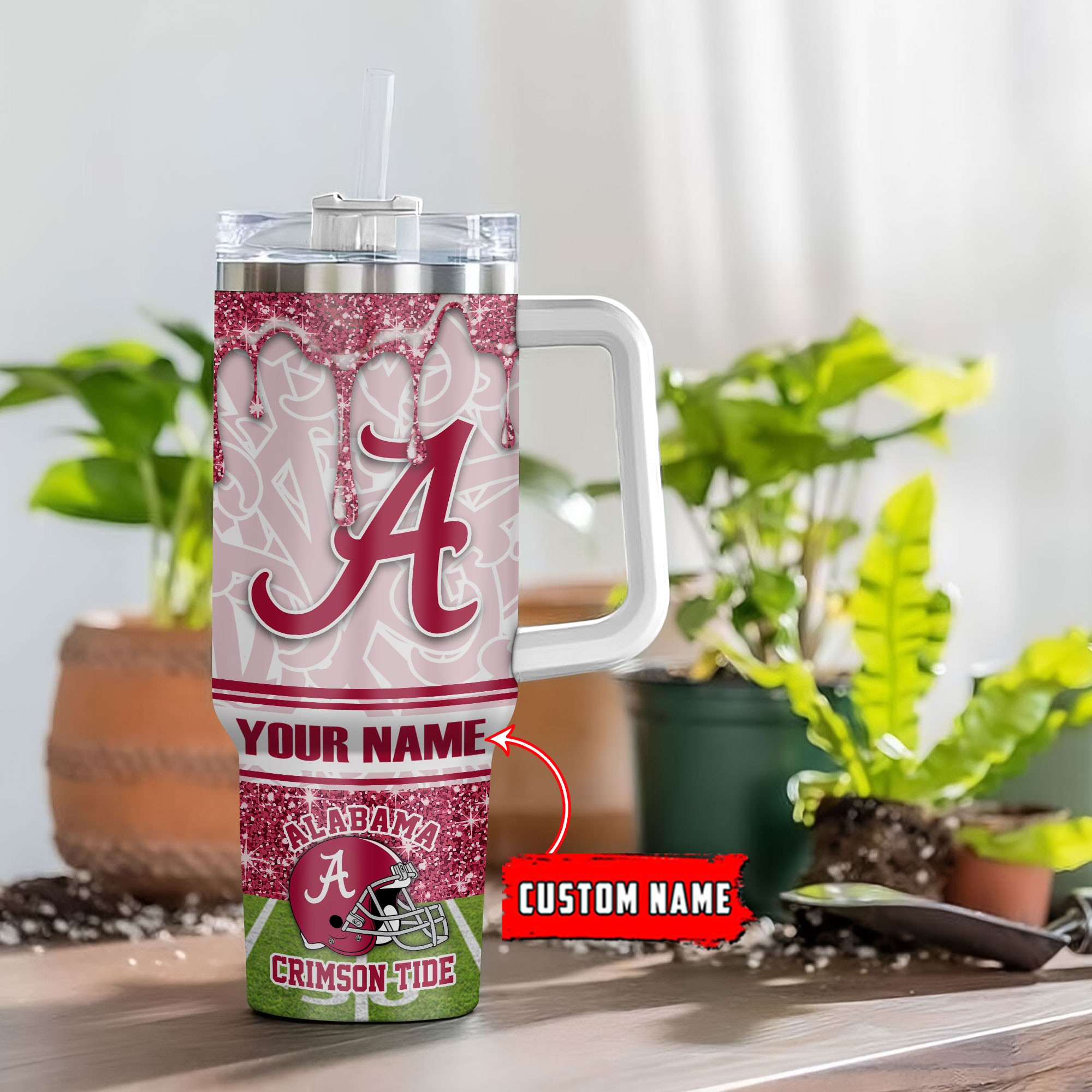 Alabama Crimson Tide NCAA Custom Stanley Cup 40 oz 30 oz Tumbler With Handle