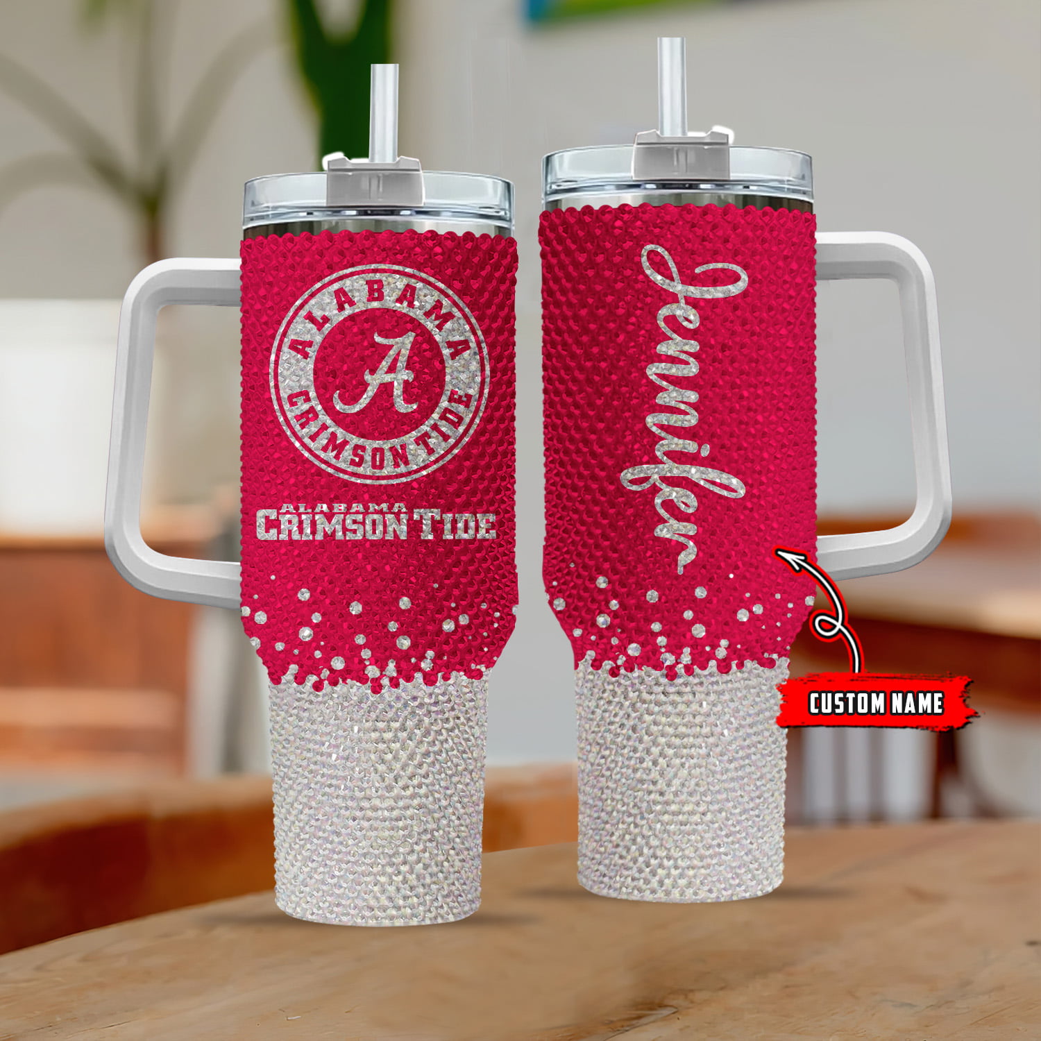 Alabama Crimson Tide NCAA Custom Stanley Cup 40 oz 30 oz Tumbler With Handle