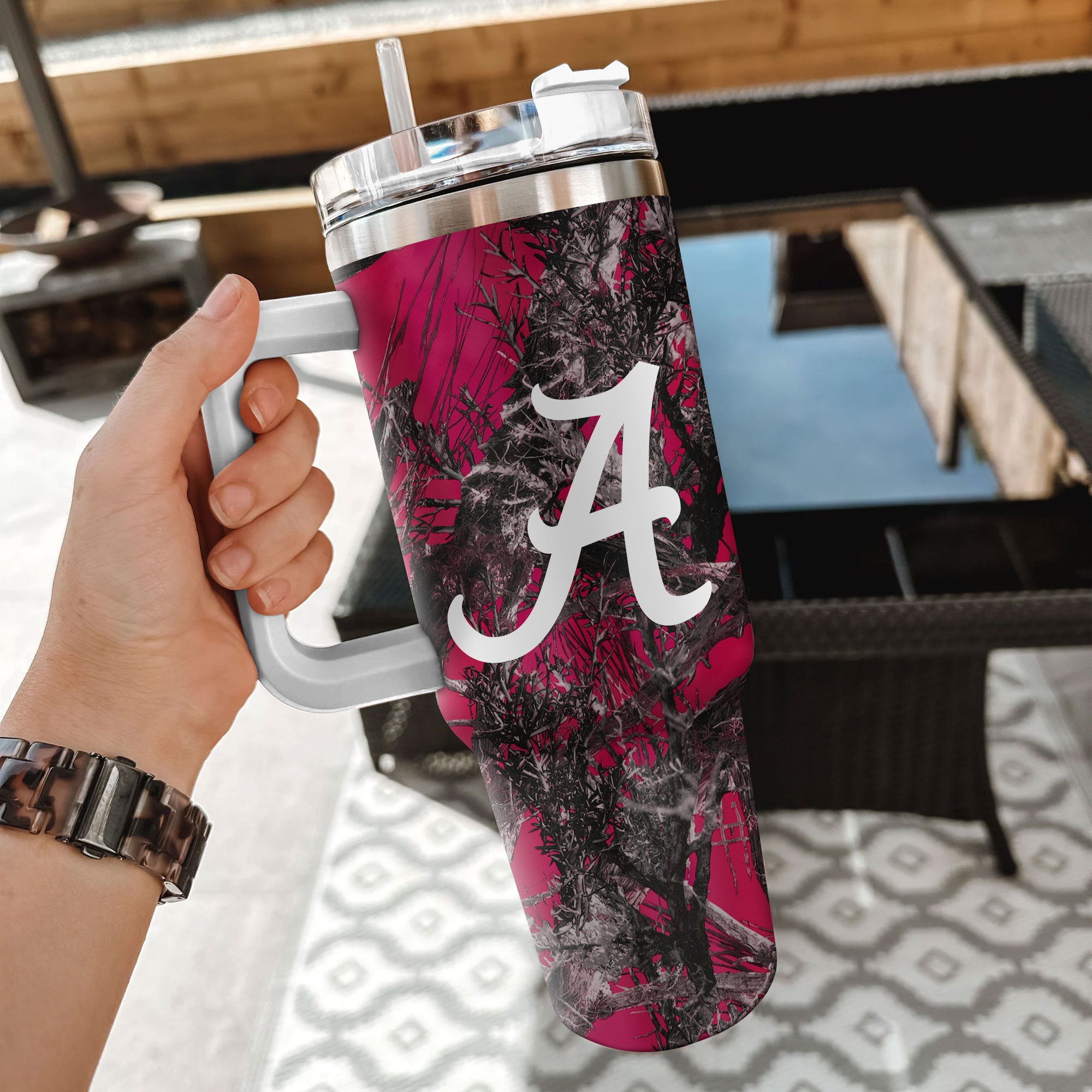 Alabama Crimson Tide NCAA Hunting Custom Stanley Cup 40 oz 30 oz Tumbler With Handle