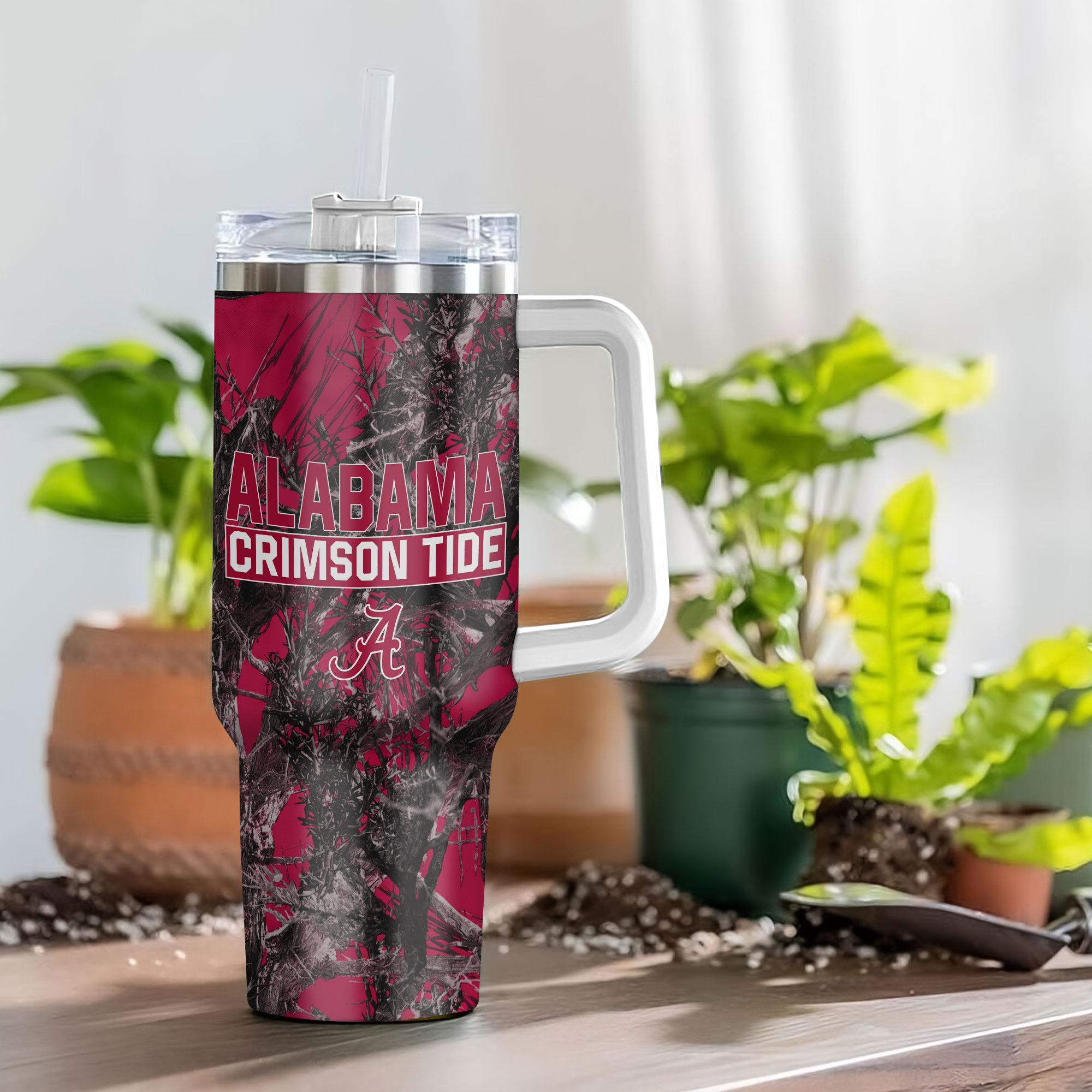 Alabama Crimson Tide NCAA Hunting Custom Stanley Cup 40 oz 30 oz Tumbler With Handle