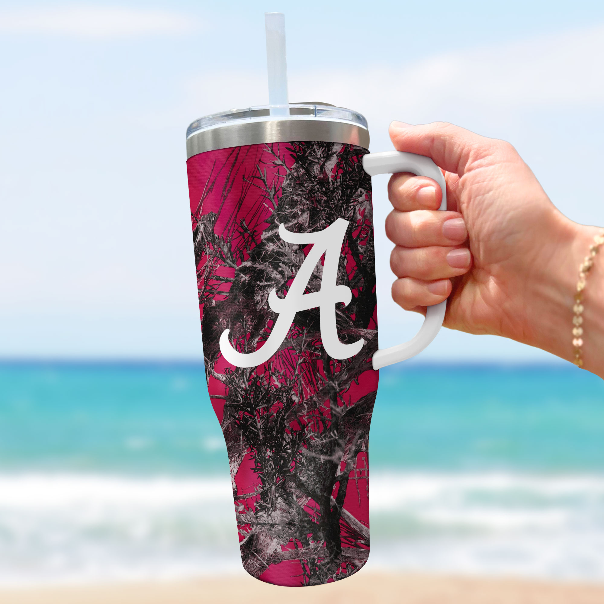 Alabama Crimson Tide NCAA Hunting Custom Stanley Cup 40 oz 30 oz Tumbler With Handle