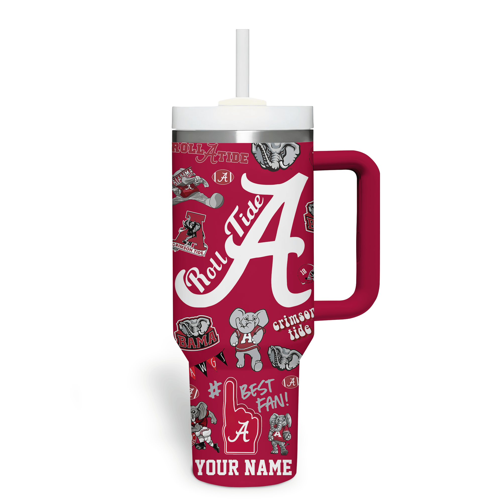 Alabama Crimson Tide NCAA Sports Custom Stanley Cup 40 oz 30 oz Tumbler With Handle