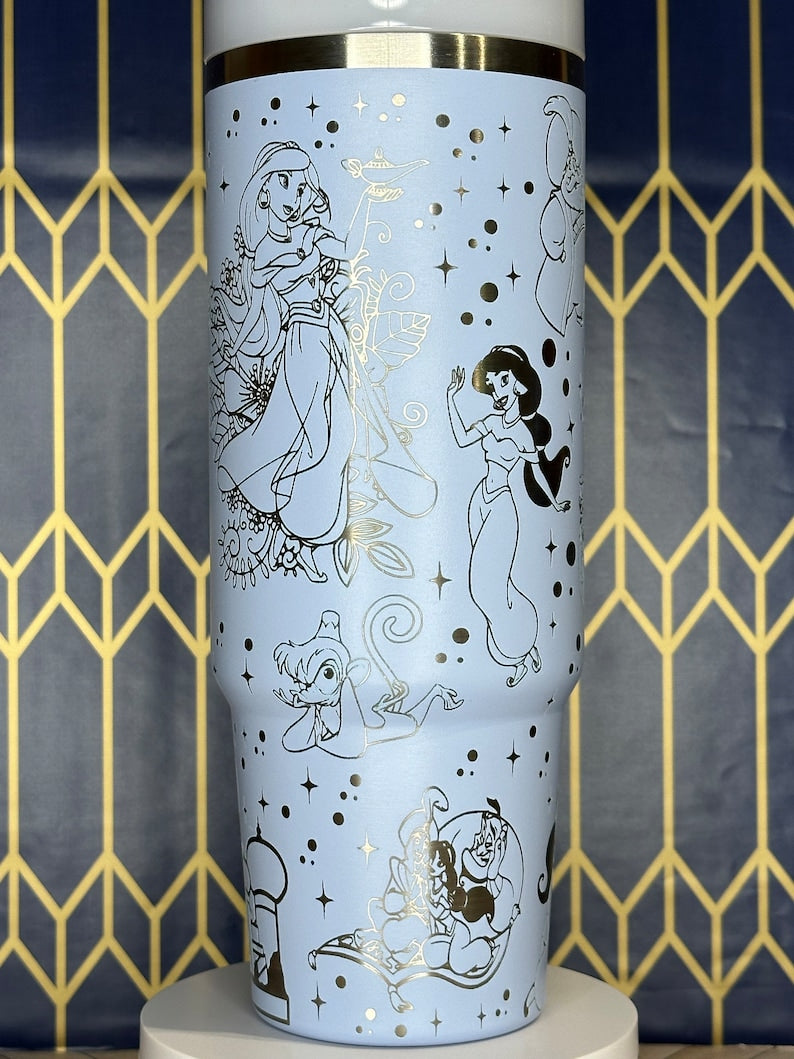 Aladdin Disney Cartoon Custom Stanley Cup 40 oz 30 oz Tumbler With Handle