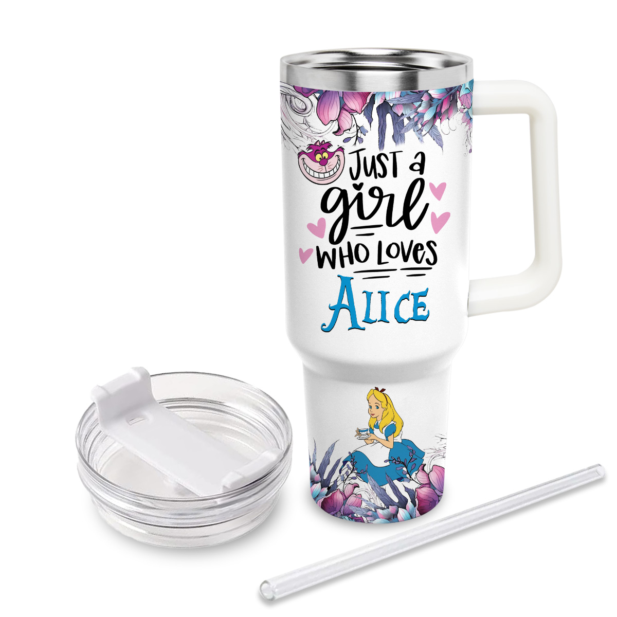 Alice Alice In Wonderland Cartoon Custom Stanley Cup 40 oz 30 oz Tumbler With Handle