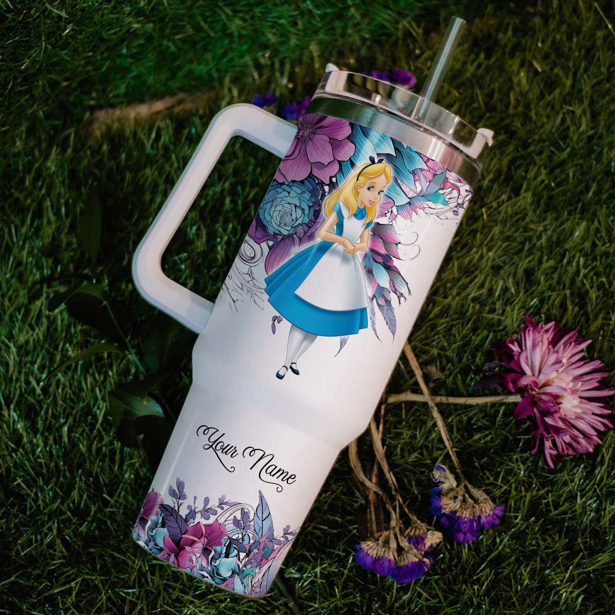 Alice Alice In Wonderland Cartoon Custom Stanley Cup 40 oz 30 oz Tumbler With Handle