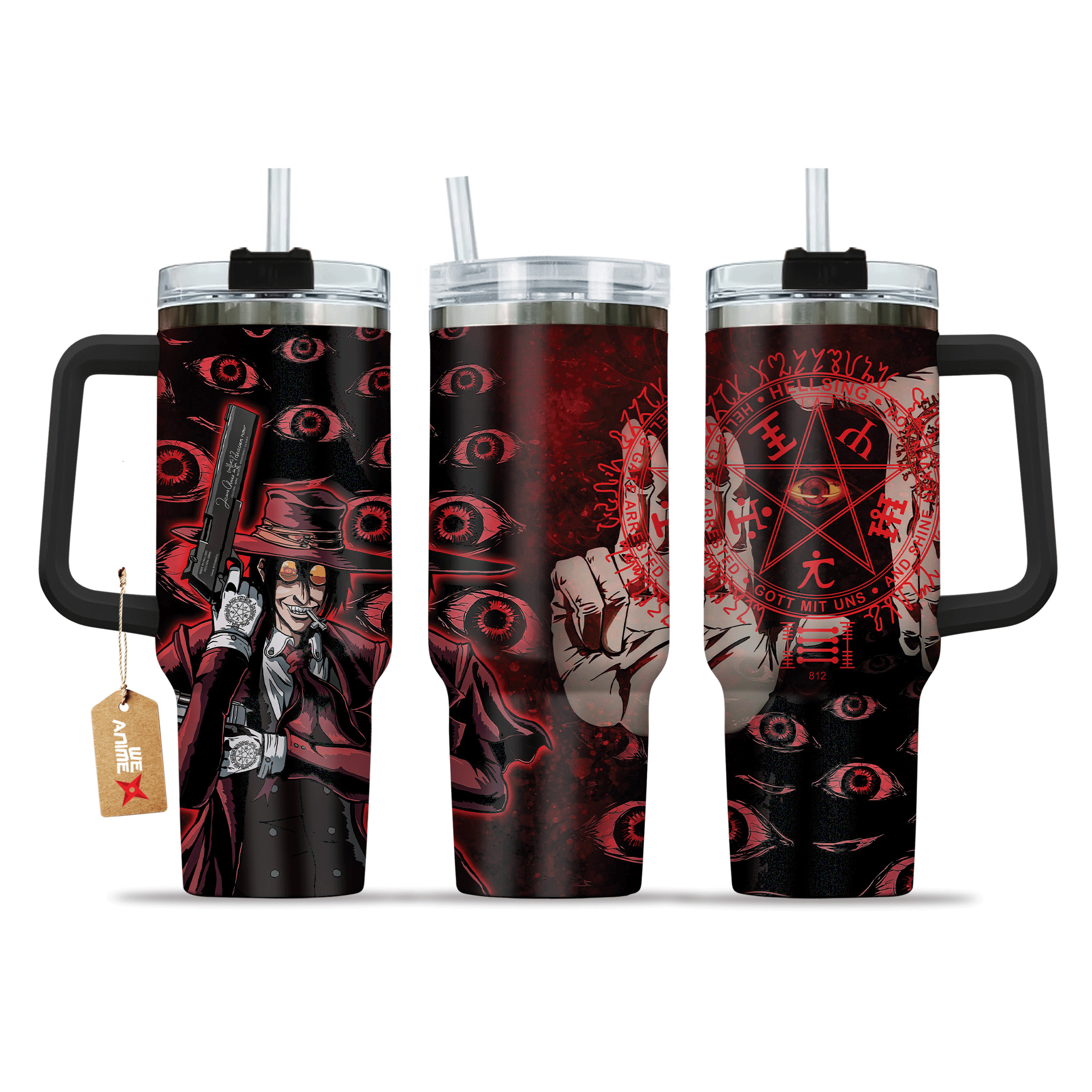 Alucard Hellsing Anime Custom Stanley Cup 40 oz 30 oz Tumbler With Handle