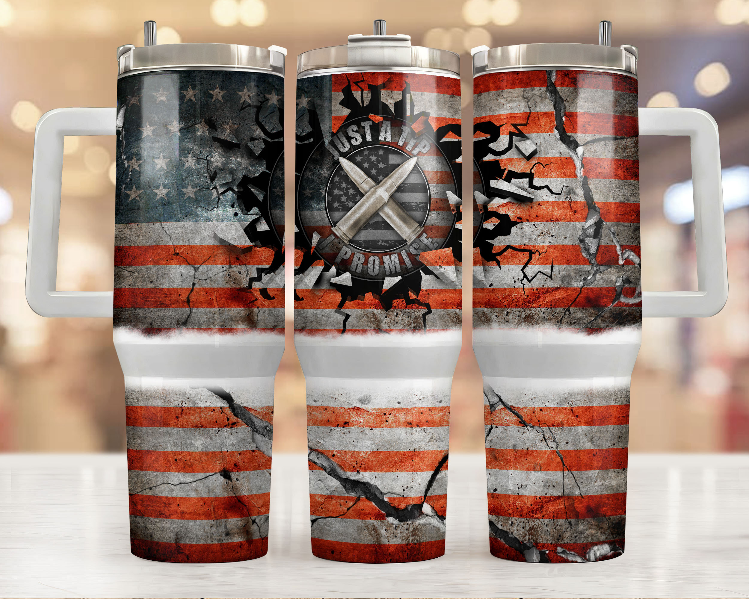 American Flag Custom Stanley Cup 40 oz 30 oz Tumbler With Handle