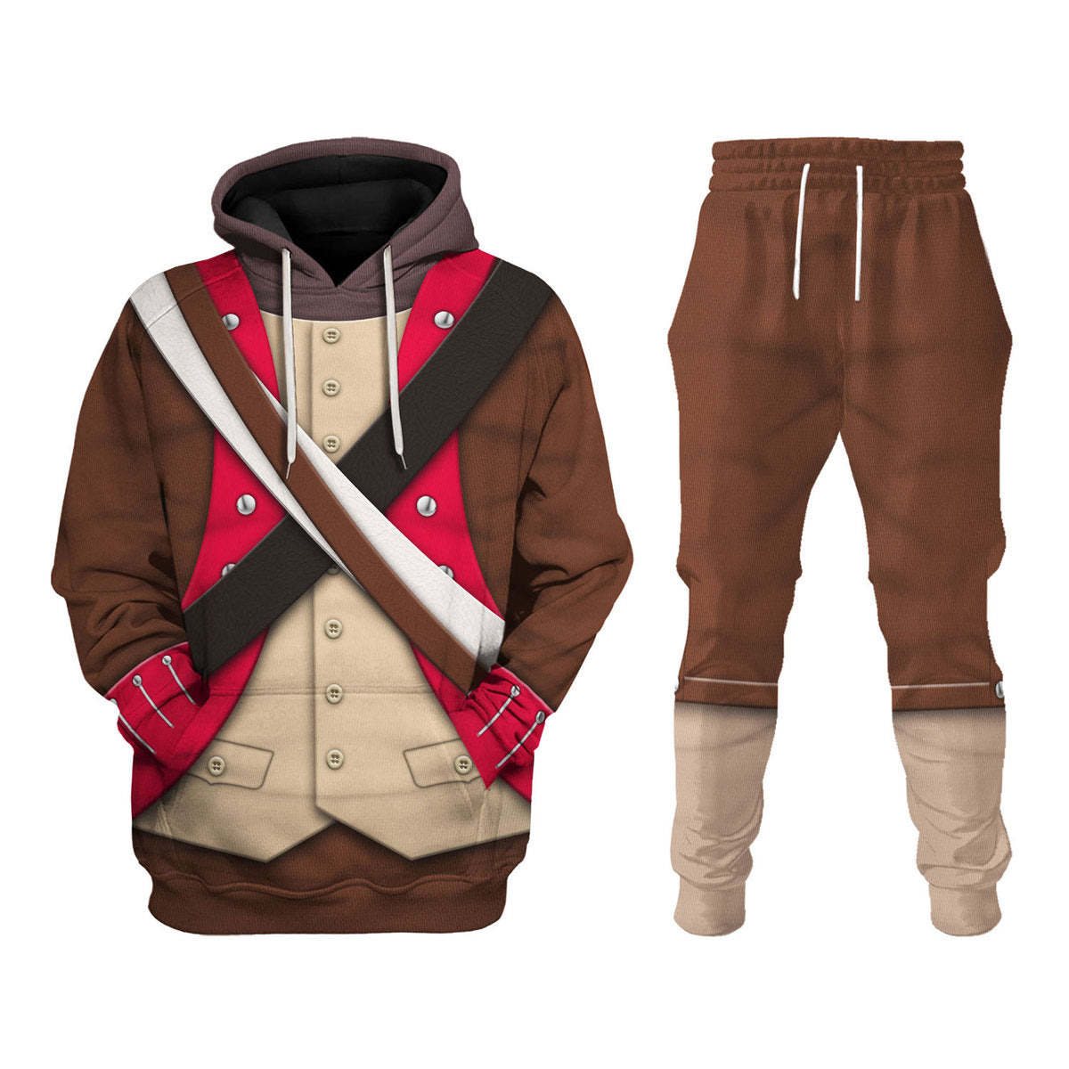 American Infantry-6th Continental Regiment-1776-1783 Uniform All Over Print Hoodie Sweatshirt T-Shirt Tracksuit - Stormmerch Exclusive