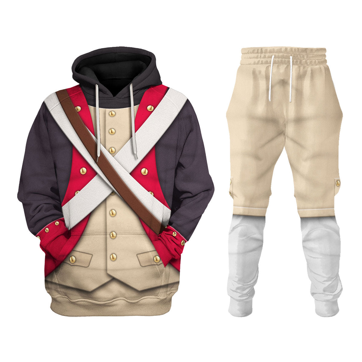 American Infantry-8th Continental Regiment-1783 Uniform All Over Print Hoodie Sweatshirt T-Shirt Tracksuit - Stormmerch Exclusive