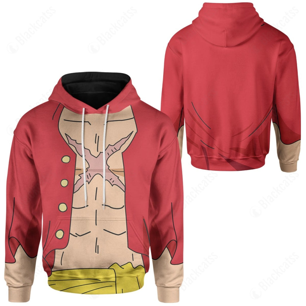 Anime One Piece Luffy Costume Hoodie Sweatshirt T-Shirt Sweatpants Tracksuit - Stormmerch Exclusive