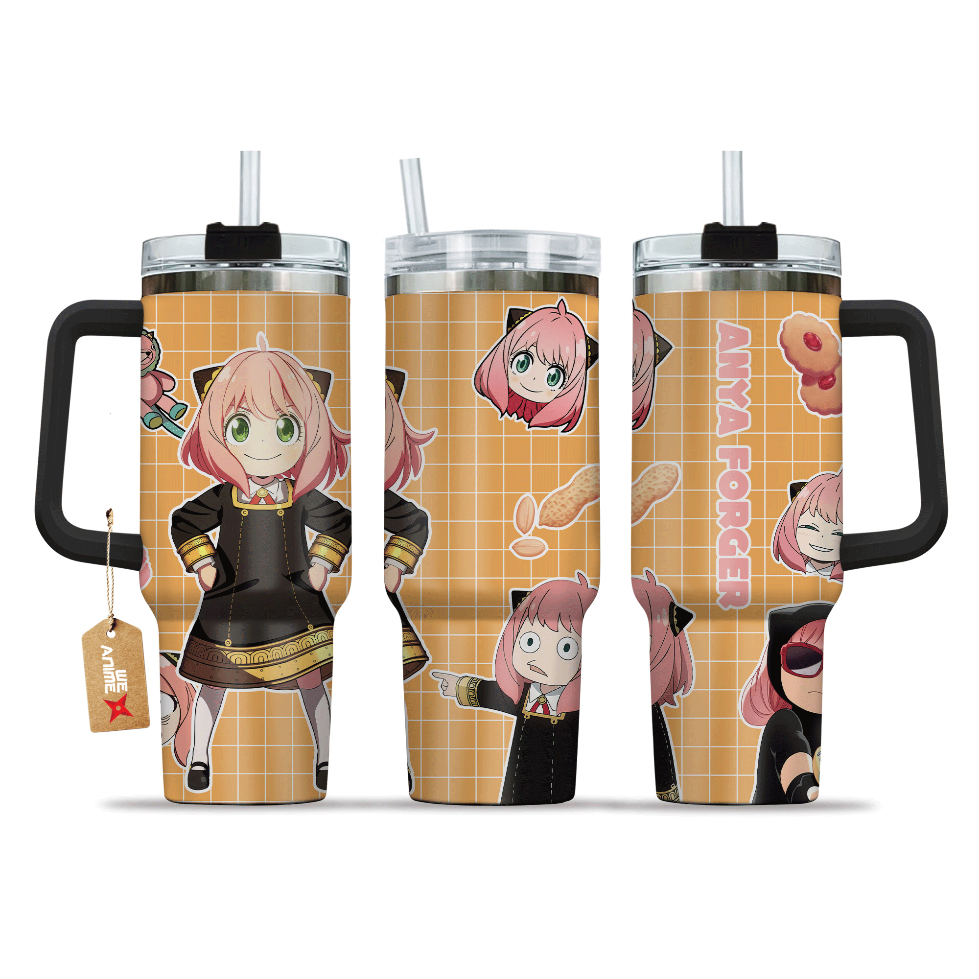 Anya Forger Spy x Family Anime Custom Stanley Cup 40 oz 30 oz Tumbler With Handle
