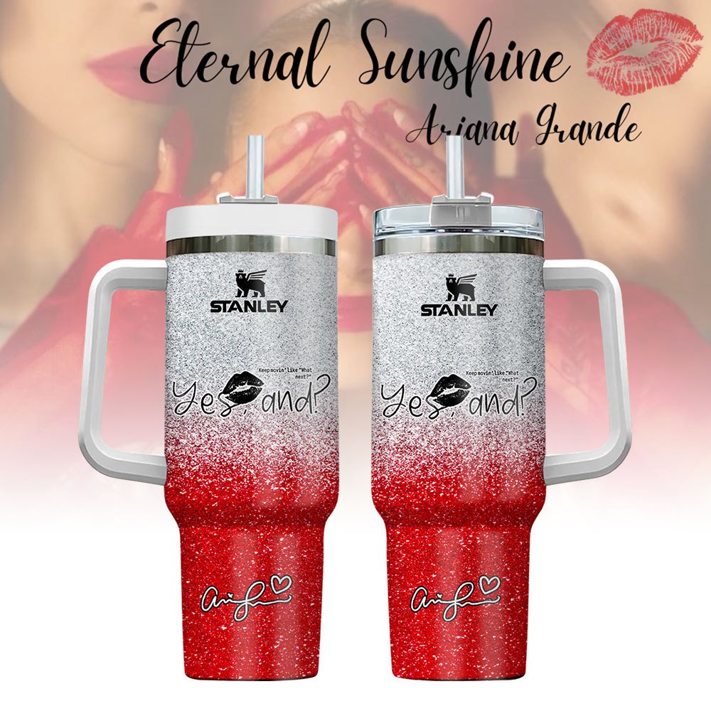 Ariana Grande Eternal Sunshine Glitter Music Custom Stanley Cup 40 oz 30 oz Tumbler With Handle