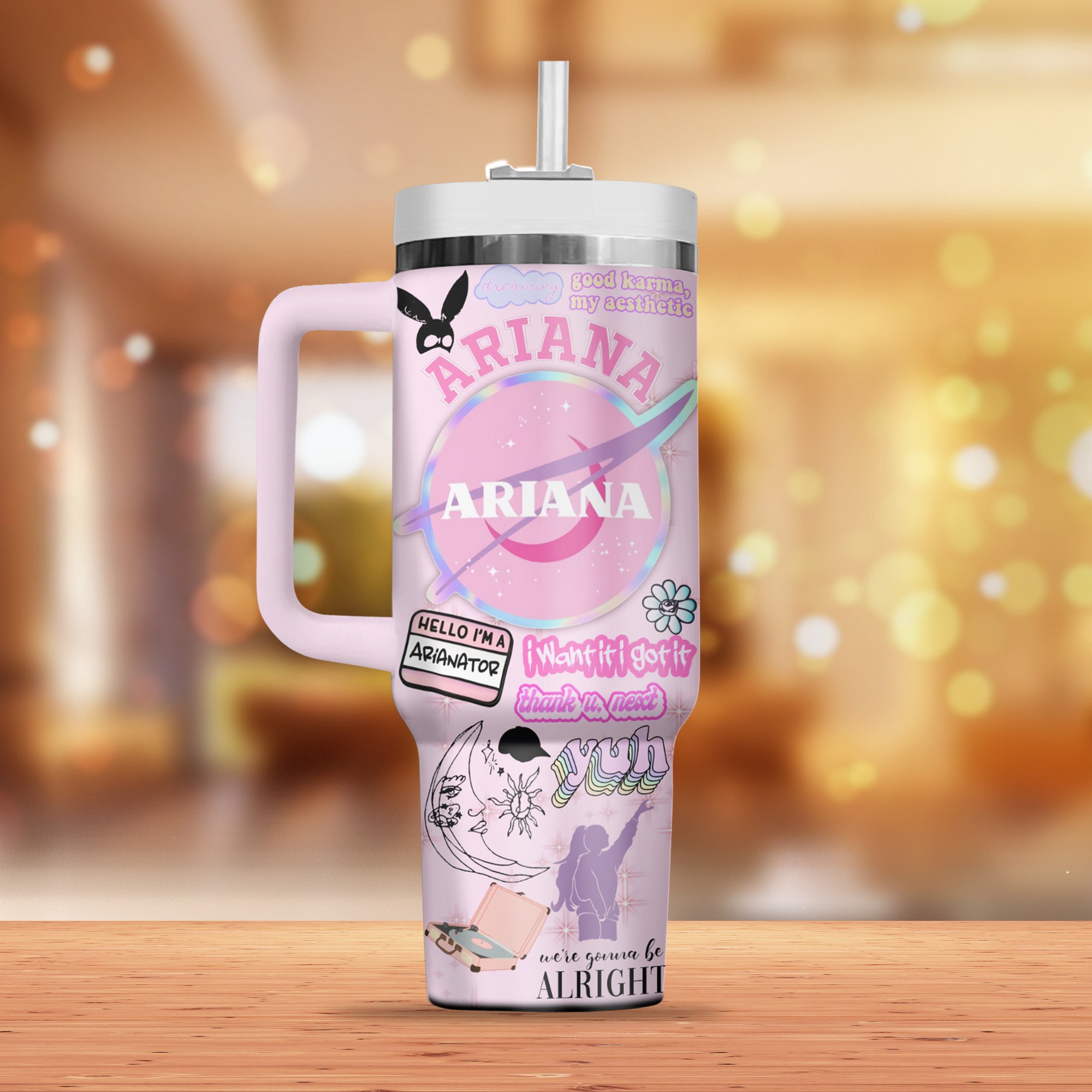 Ariana Grande Music Custom Stanley Cup 40 oz 30 oz Tumbler With Handle