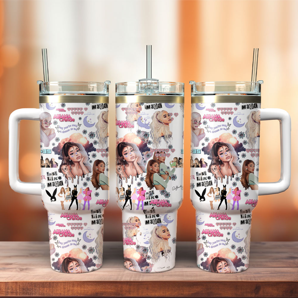 Ariana Grande Singer Custom Stanley Cup 40 oz 30 oz Tumbler With Handle