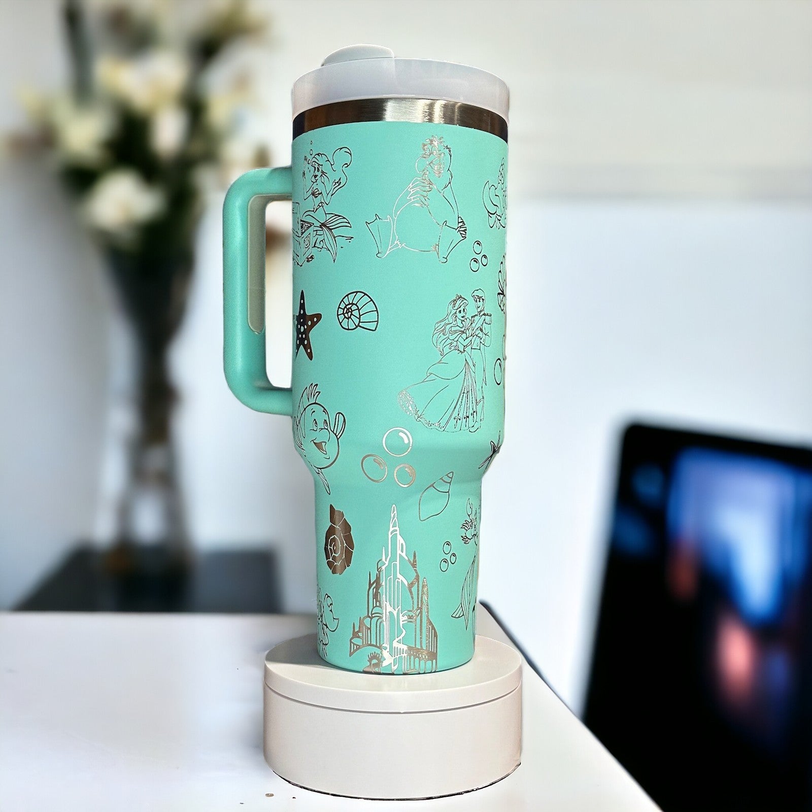 Ariel The Little Mermaid Disney Cartoon Custom Stanley Cup 40 oz 30 oz Tumbler With Handle