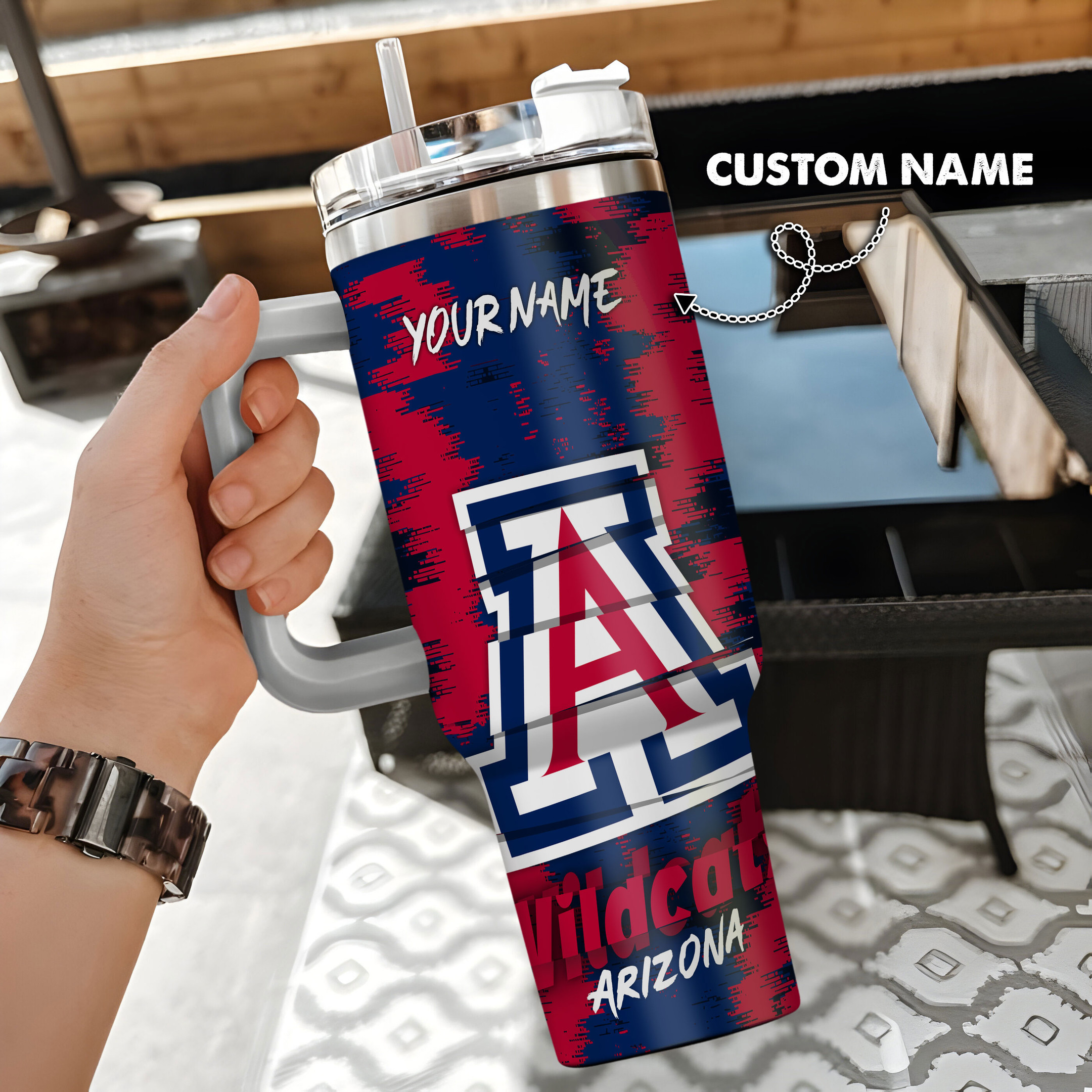 Arizona Wildcats NCAA Custom Stanley Cup 40 oz 30 oz Tumbler With Handle