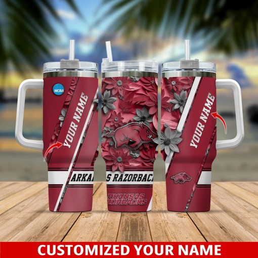Arkansas Razorbacks NCAA Custom Stanley Cup 40 oz 30 oz Tumbler With Handle