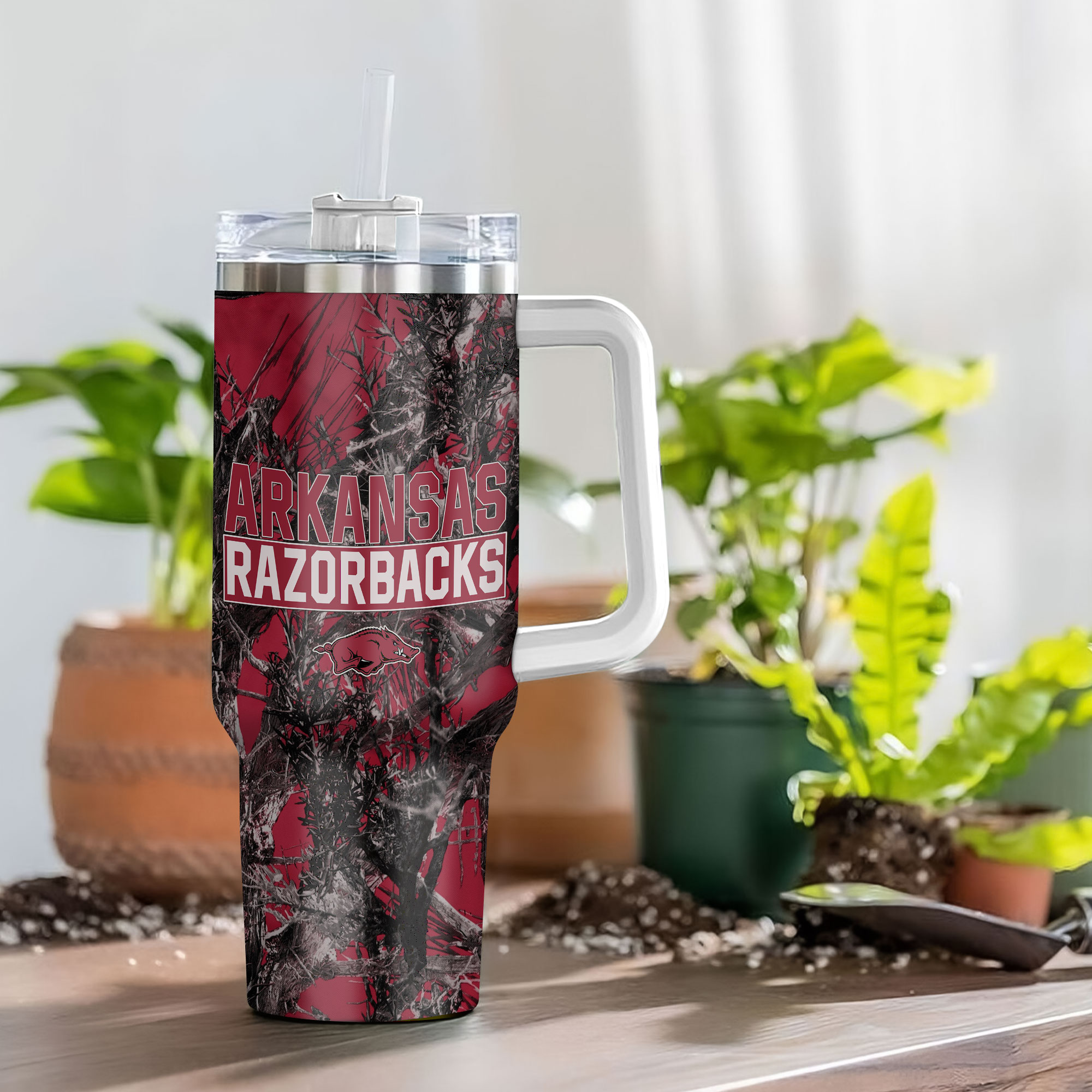 Arkansas Razorbacks NCAA Hunting Custom Stanley Cup 40 oz 30 oz Tumbler With Handle