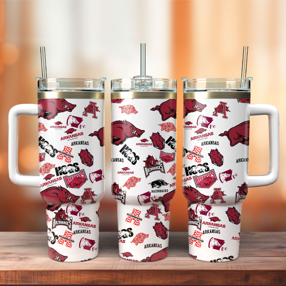 Arkansas Razorbacks NCAA Sport Custom Stanley Cup 40 oz 30 oz Tumbler With Handle