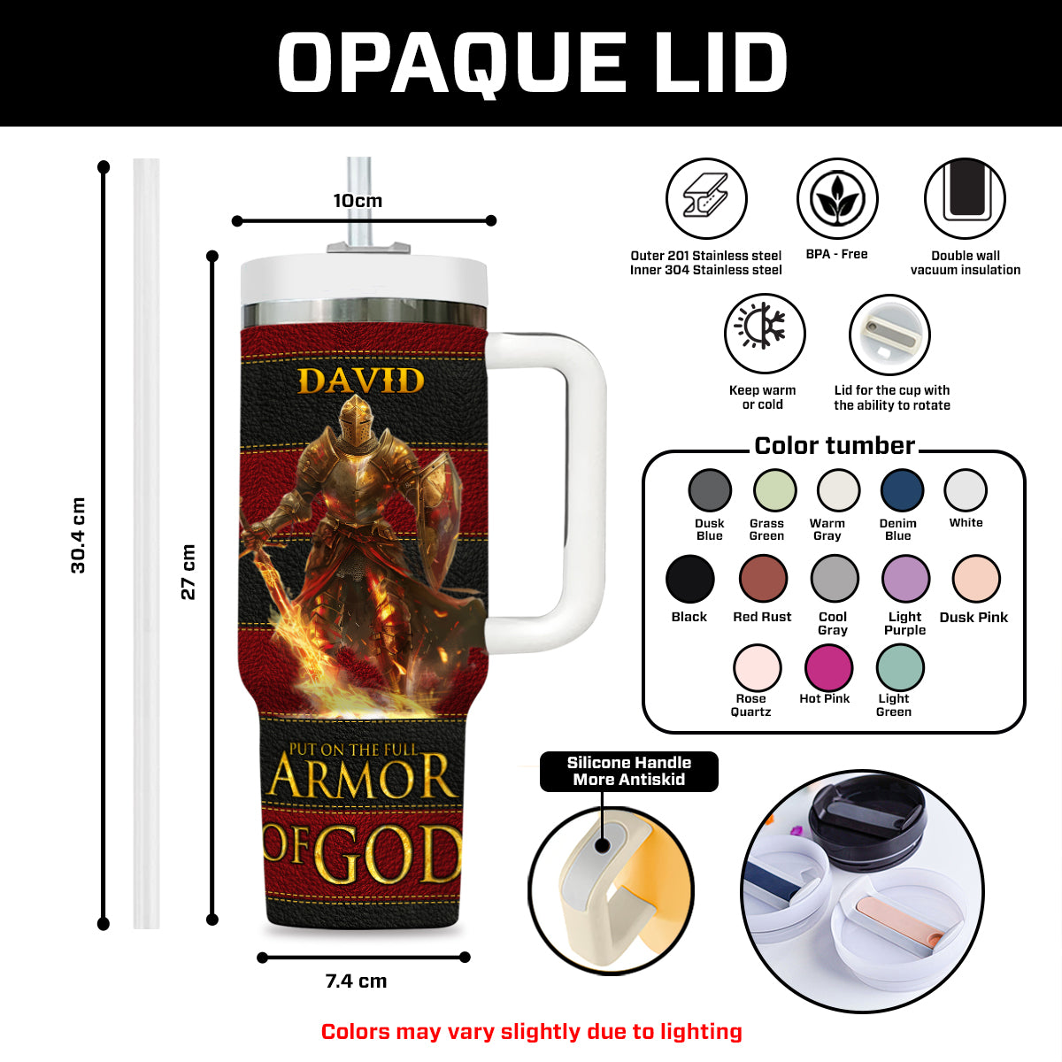 Armor Of God Custom Stanley Cup 40 oz 30 oz Tumbler With Handle