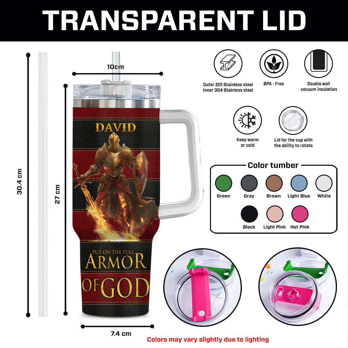 Armor Of God Custom Stanley Cup 40 oz 30 oz Tumbler With Handle