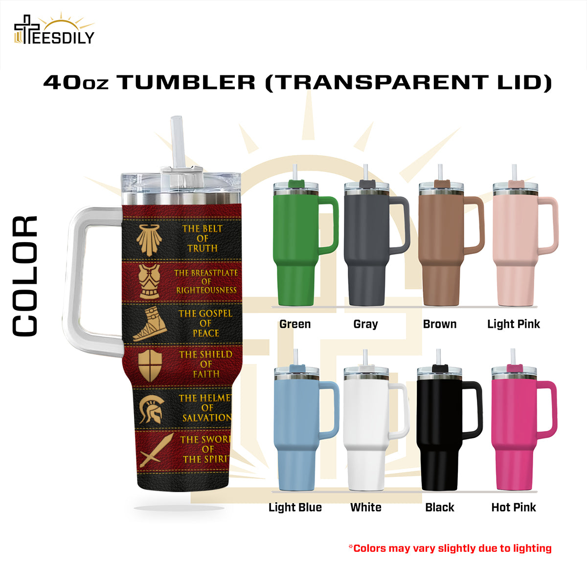 Armor Of God Custom Stanley Cup 40 oz 30 oz Tumbler With Handle