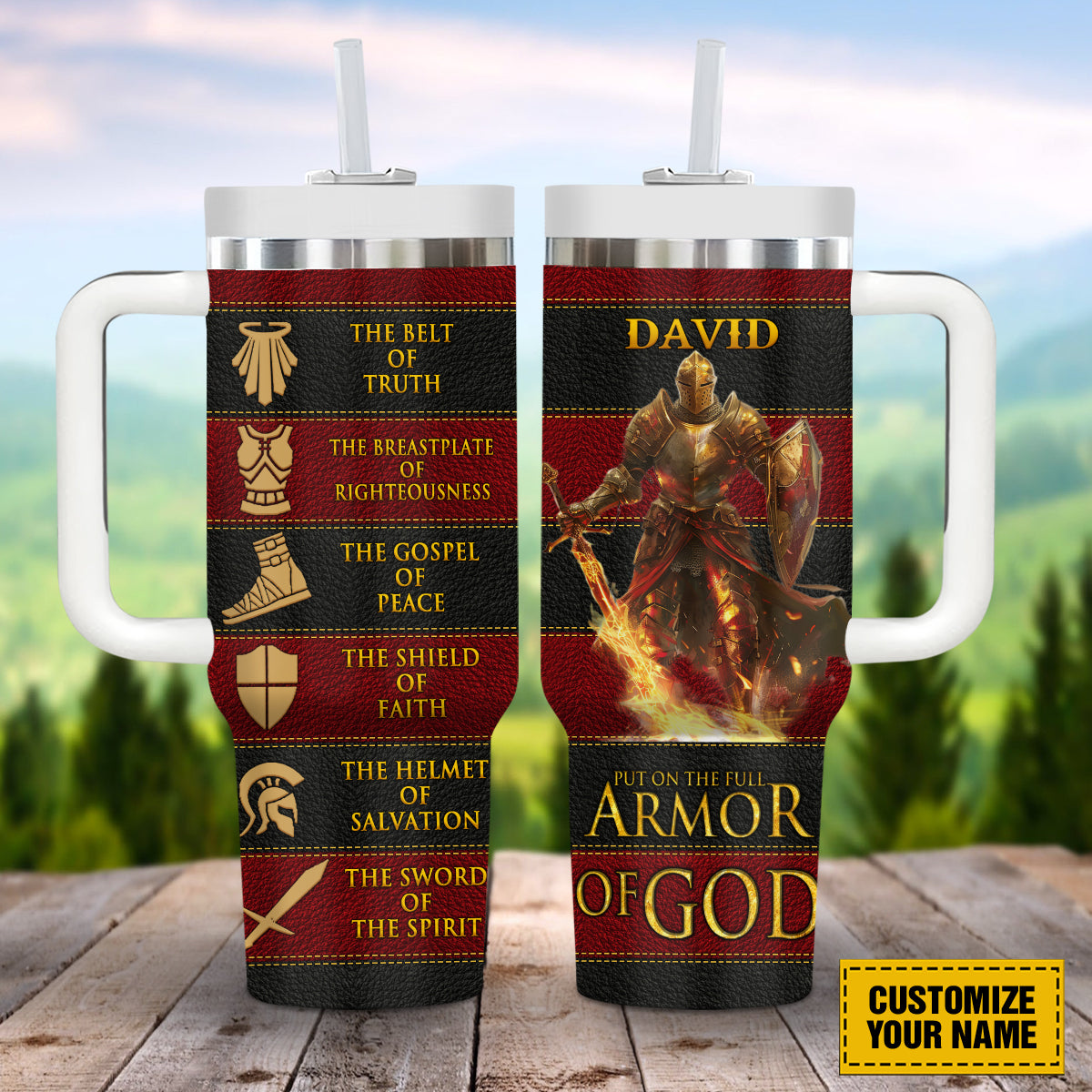 Armor Of God Custom Stanley Cup 40 oz 30 oz Tumbler With Handle