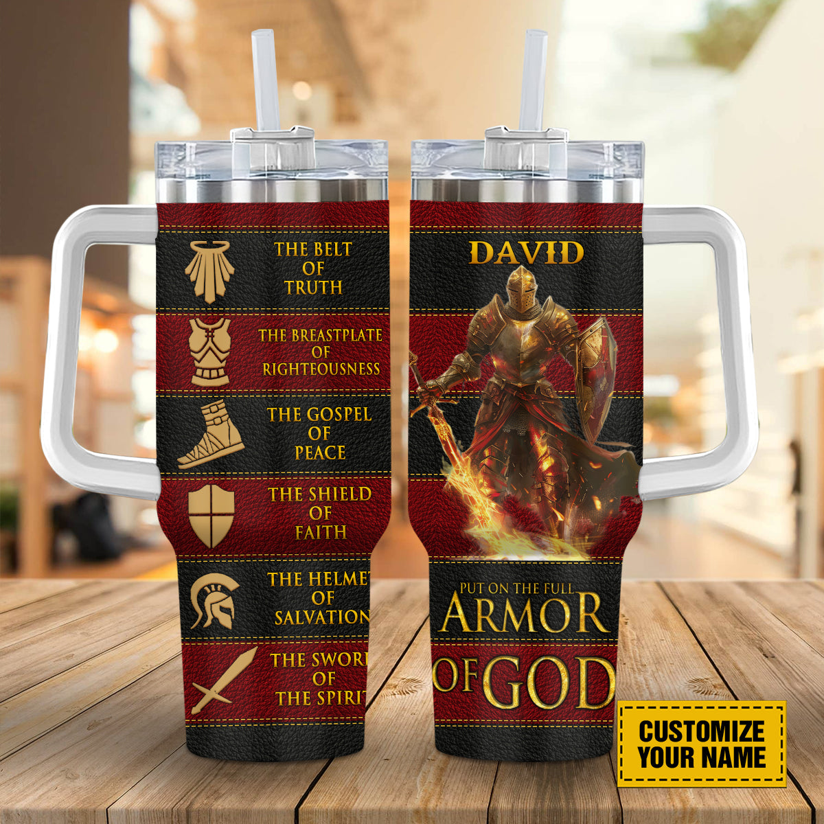Armor Of God Custom Stanley Cup 40 oz 30 oz Tumbler With Handle