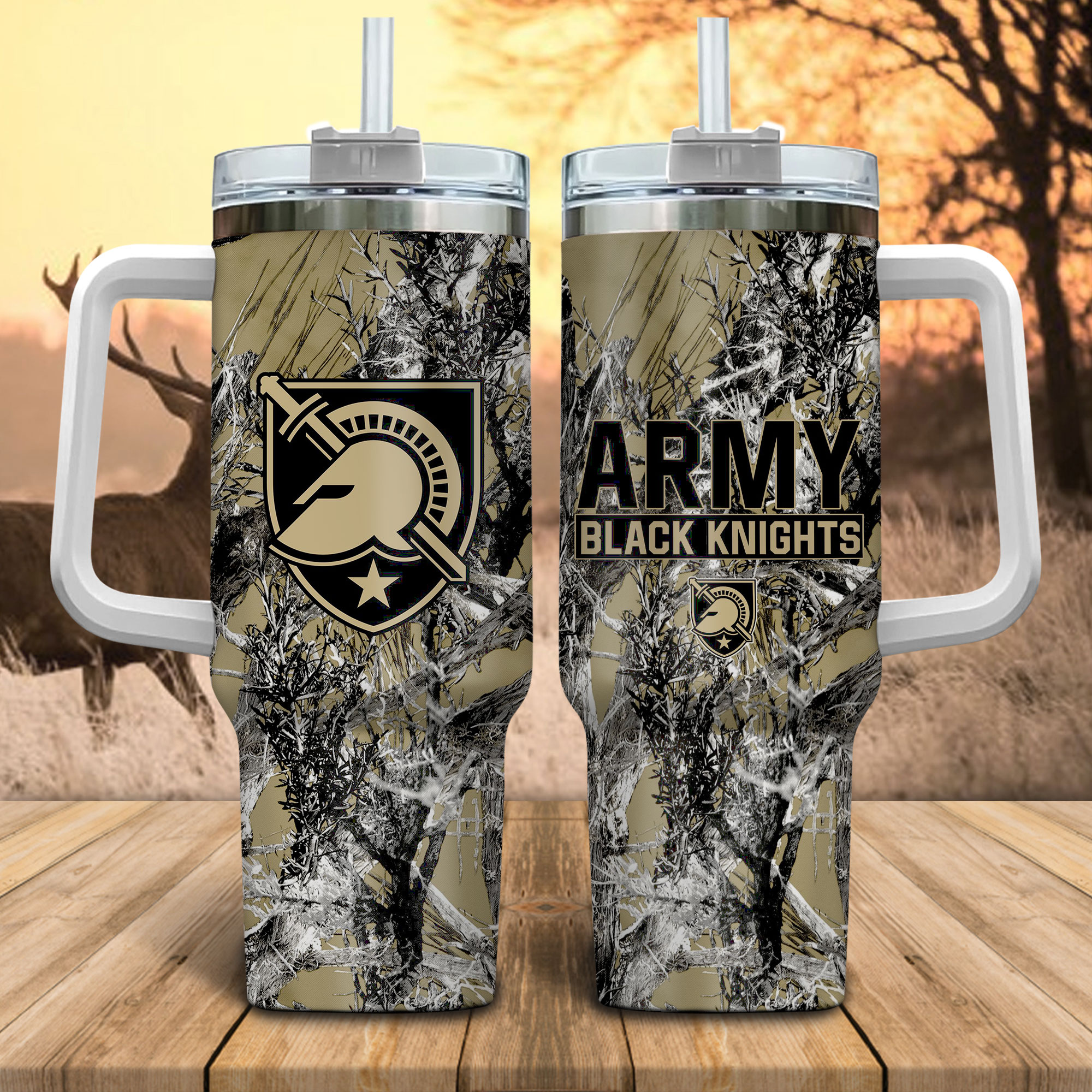 Army Black Knights NCAA Hunting Custom Stanley Cup 40 oz 30 oz Tumbler With Handle