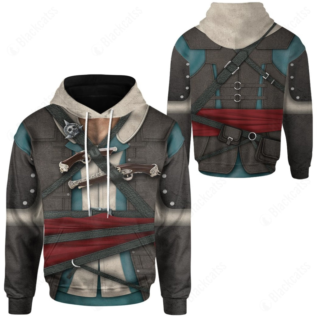 Assassin's Creed IV 4 Black Flag Edward Kenway Costume Hoodie Sweatshirt T-Shirt Sweatpants Tracksuit - Stormmerch Exclusive