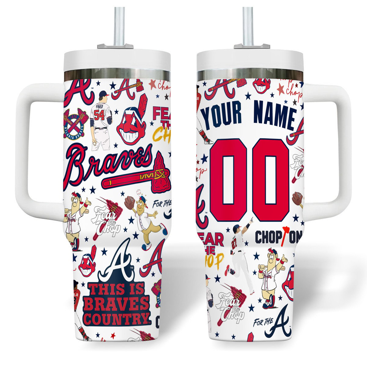 Atlanta Braves MLB Custom Stanley Cup 40 oz 30 oz Tumbler With Handle
