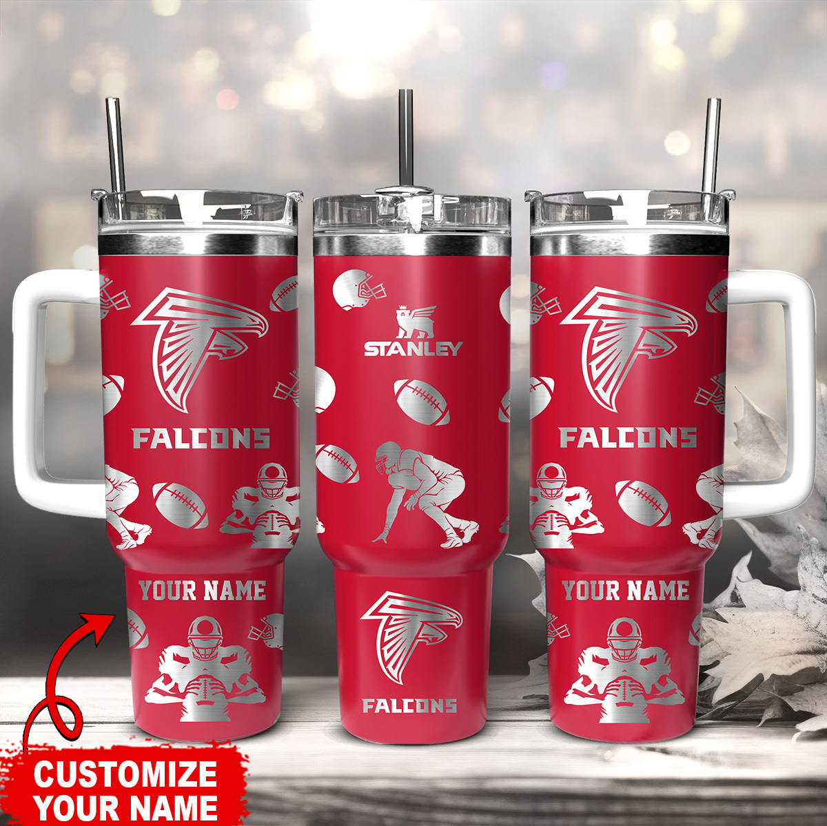 Atlanta Falcons NFL Custom Stanley Cup 40 oz 30 oz Tumbler With Handle