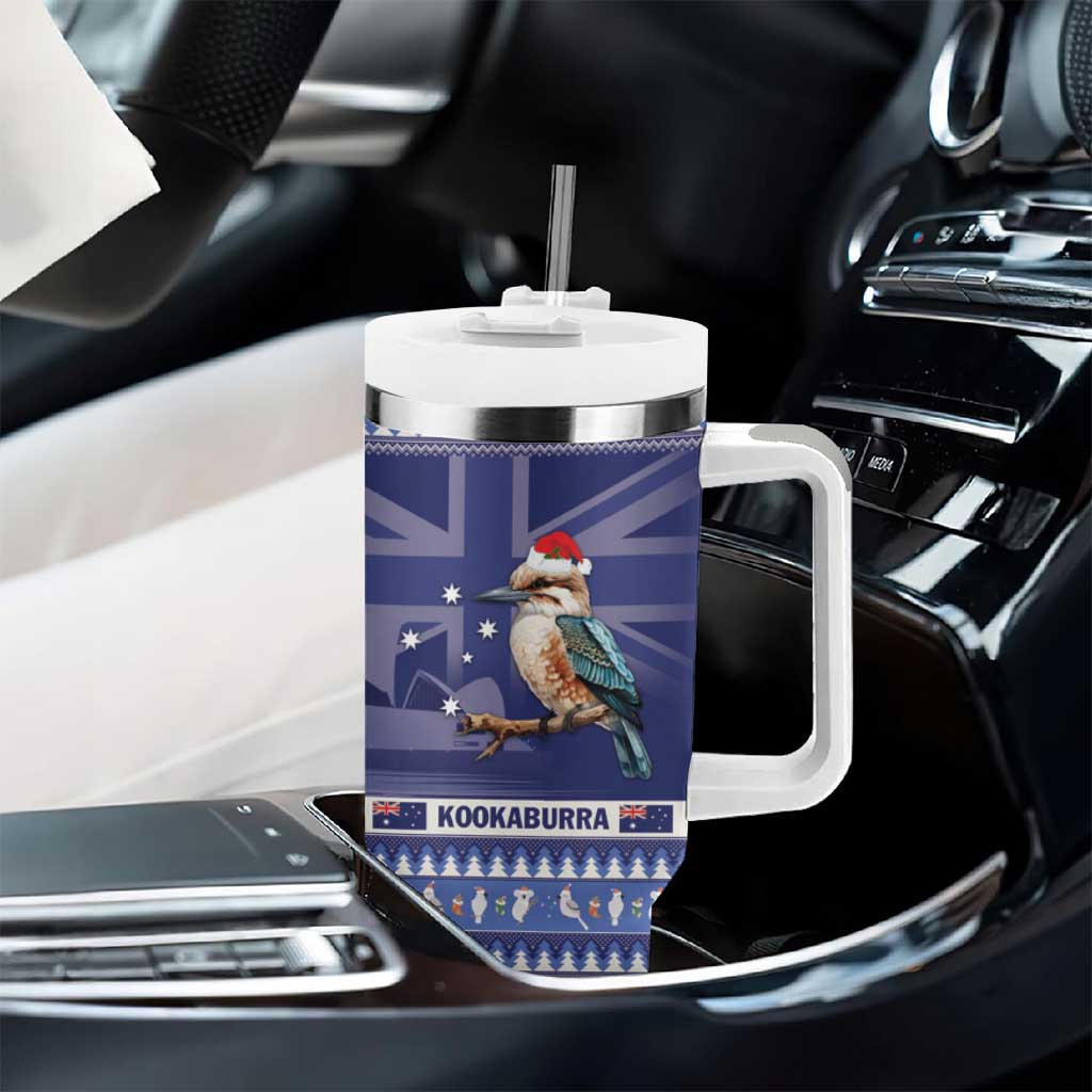 Aussie Kookaburra Merry Christmas Blue Style Custom Stanley Cup 40 oz 30 oz Tumbler With Handle