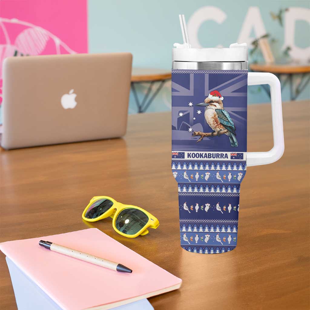 Aussie Kookaburra Merry Christmas Blue Style Custom Stanley Cup 40 oz 30 oz Tumbler With Handle